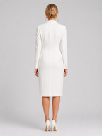 Women's Tailored Blazer Midi Dress for Formal Occasions
