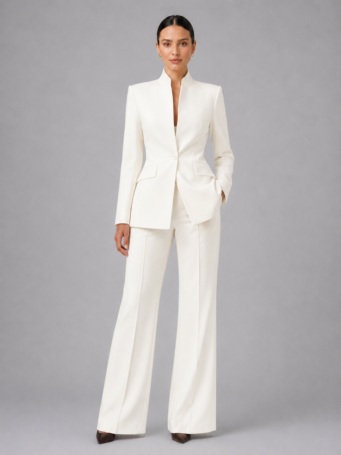 Women's Tailored Blazer and Trouser Suit Set
