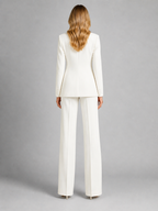 Women's Tailored Blazer and Wide-Leg Trousers Set