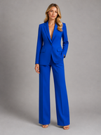 Women's Tailored Blazer and Wide-Leg Trousers Set