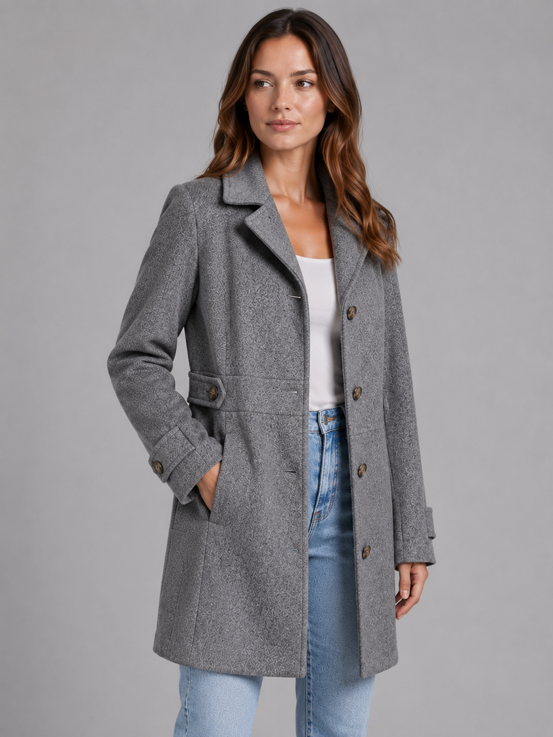 Women's Tailored Longline Button Coat