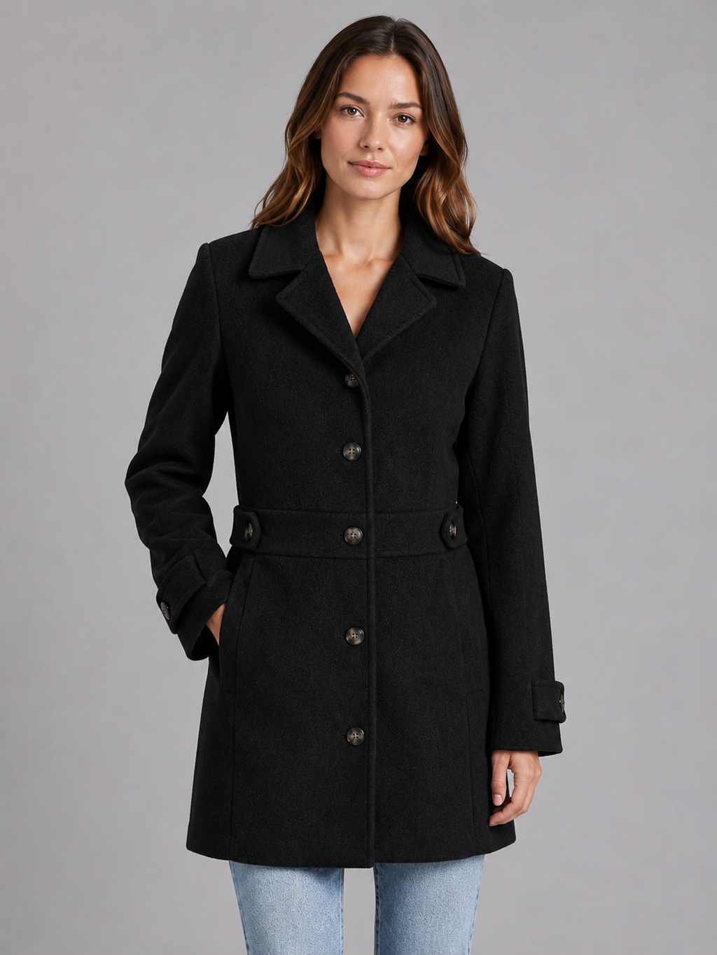 Women's Tailored Longline Button Coat