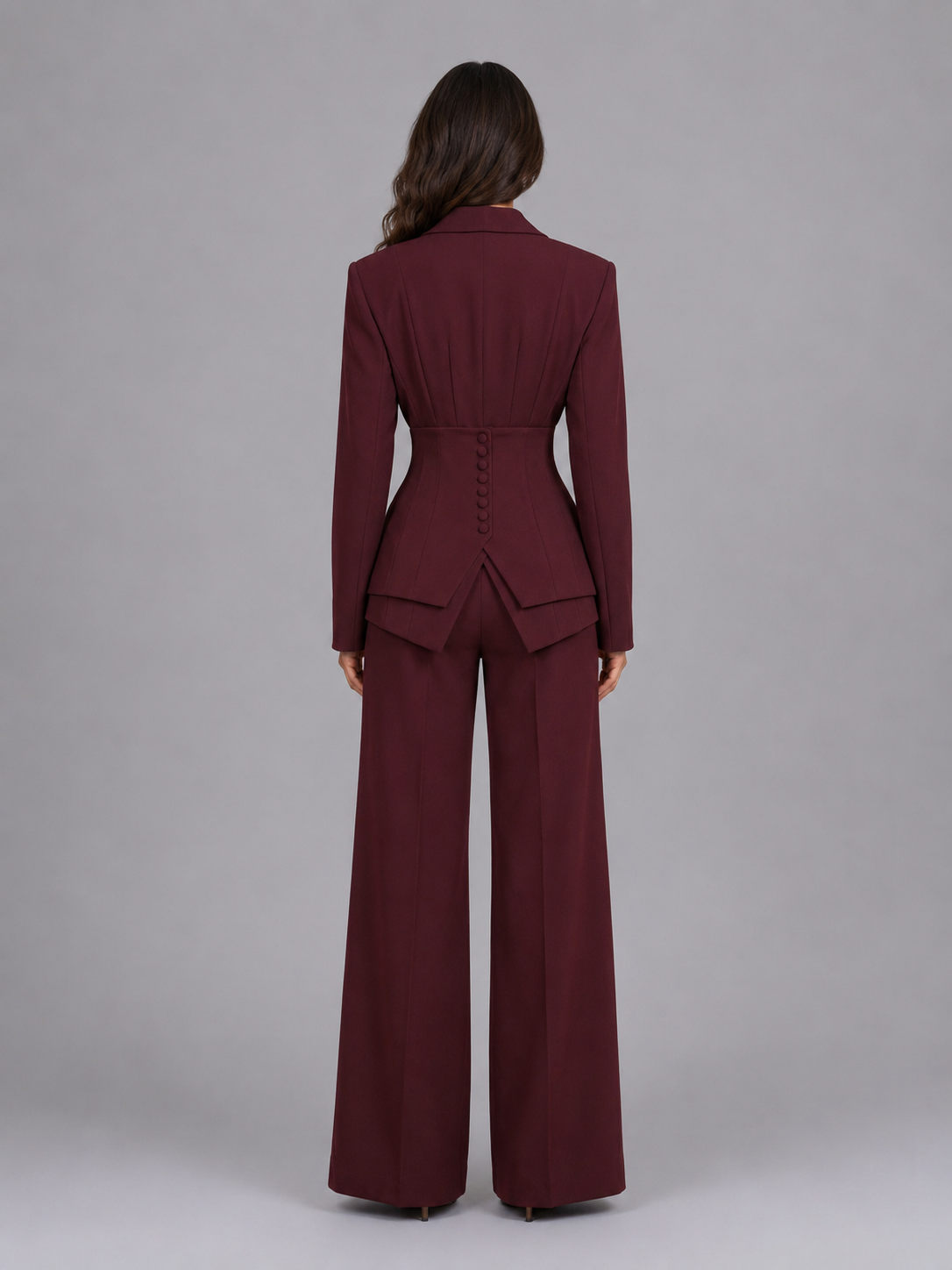Women's Tailored Three-Piece Suit with Cinched Waist