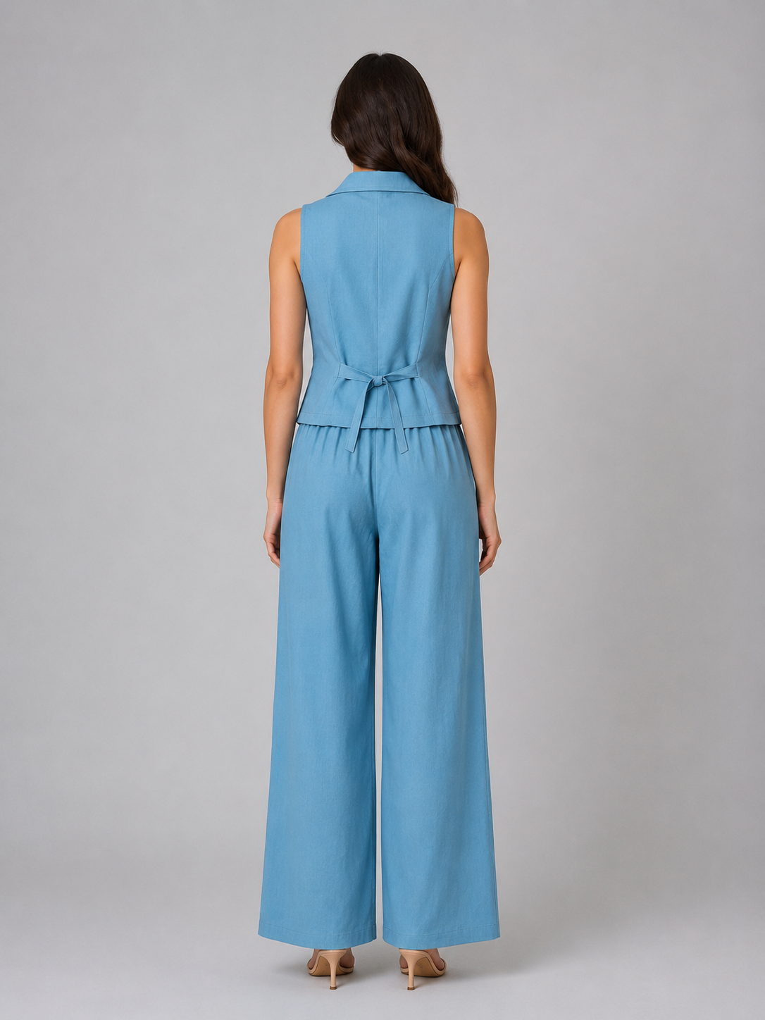 Women's Tailored Waistcoat and Wide Leg Trouser Set
