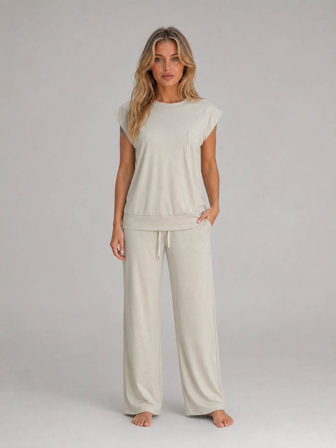 Women's Two-Piece Wide Leg Lounge Set