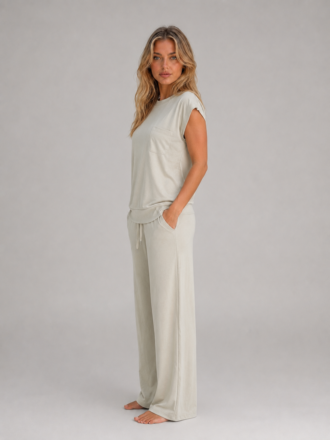 Women's Two-Piece Wide Leg Lounge Set