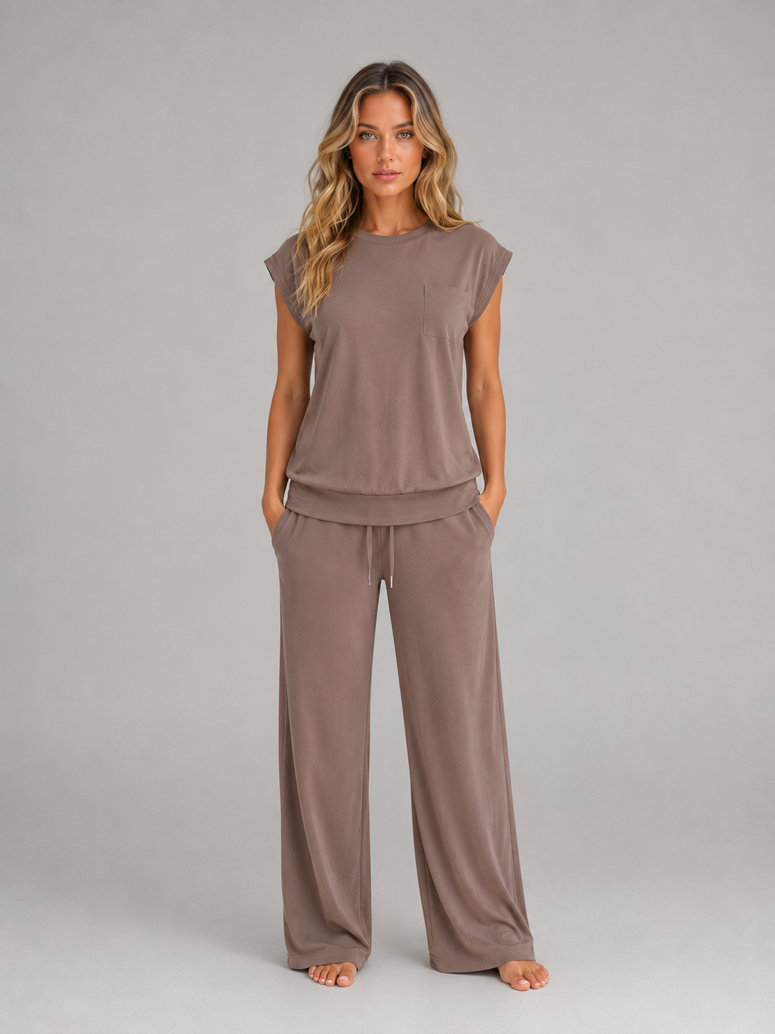 Women's Two-Piece Wide Leg Lounge Set