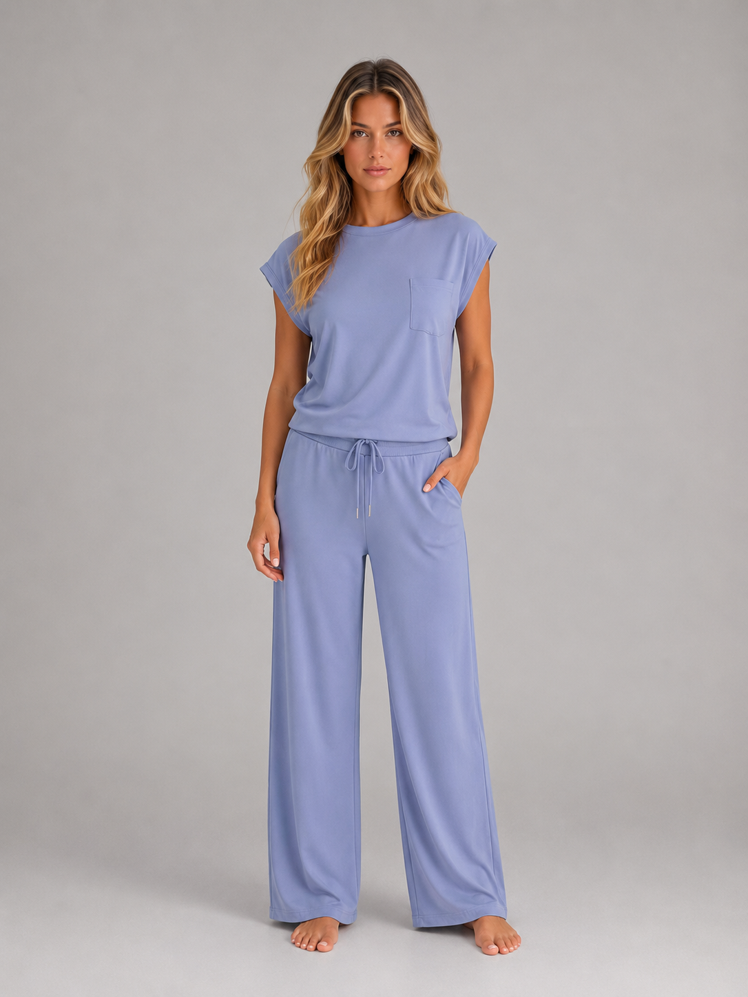 Women's Two-Piece Wide Leg Lounge Set
