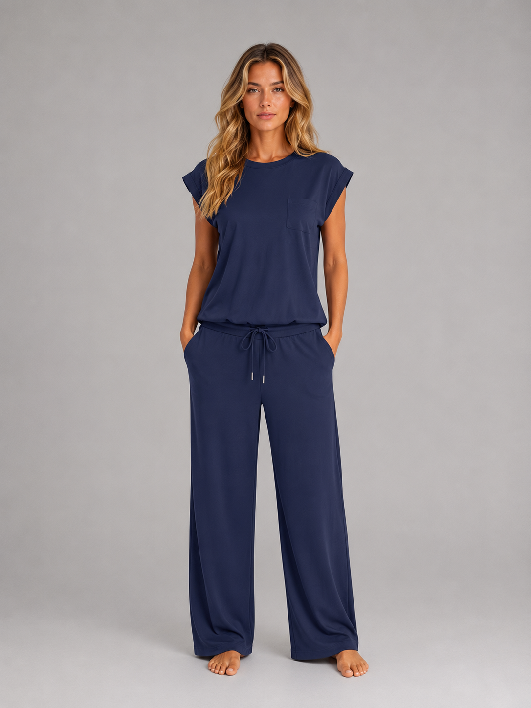 Women's Two-Piece Wide Leg Lounge Set