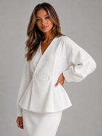 Women's Two-Piece Peplum Jacket Skirt Set