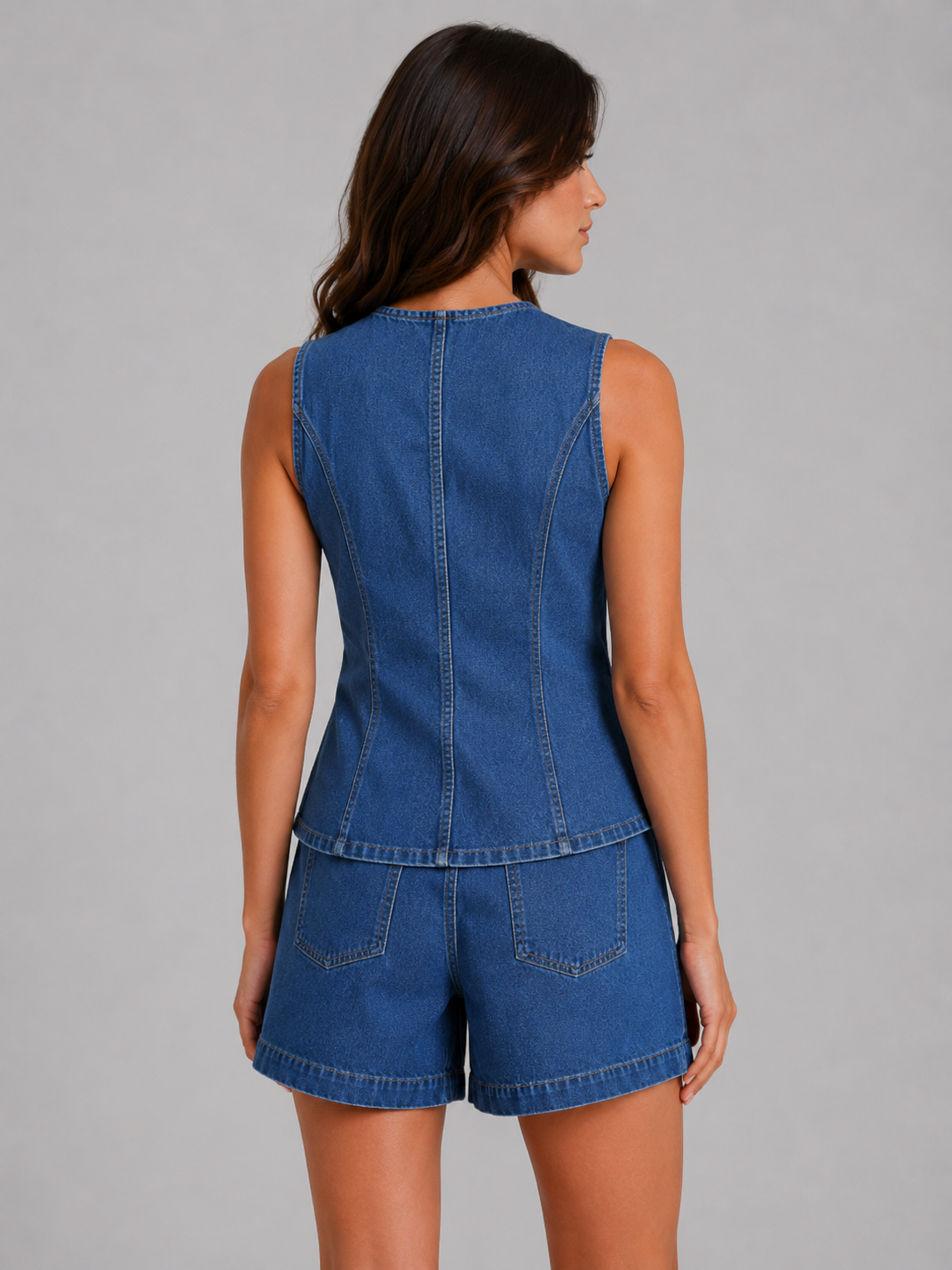 Women's Waistcoat and Shorts Co-Ord Set