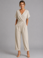 Women's Wrap-Front Two-Piece Set for Relaxed Summer Style
