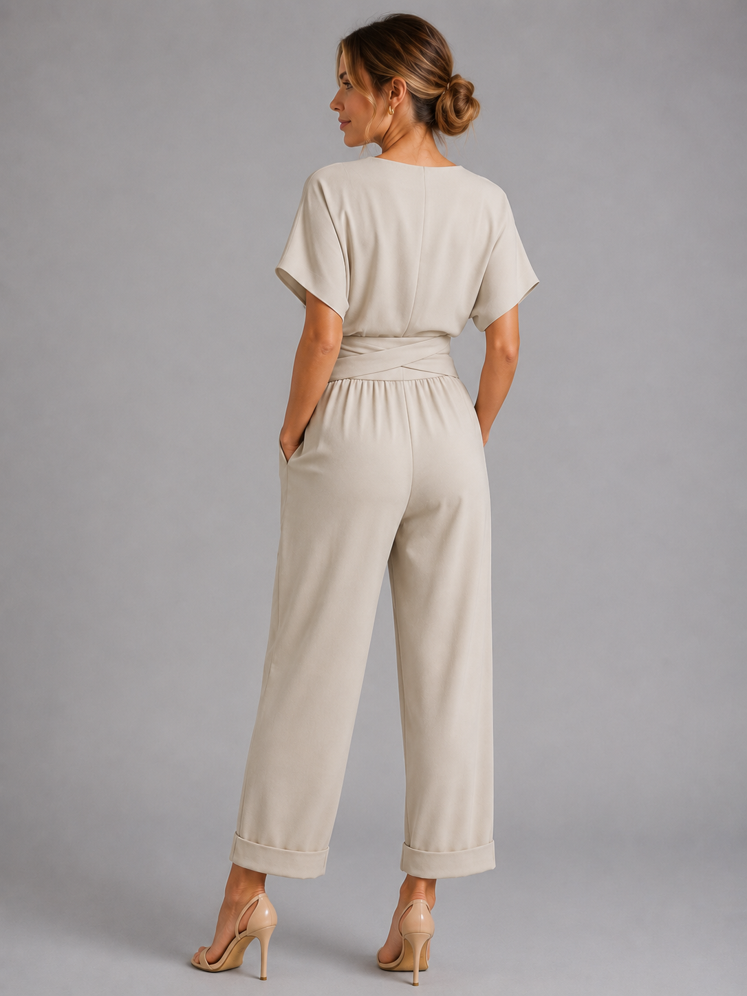 Women's Wrap-Front Two-Piece Set for Relaxed Summer Style
