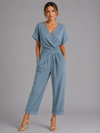 Women's Wrap-Front Two-Piece Set for Relaxed Summer Style