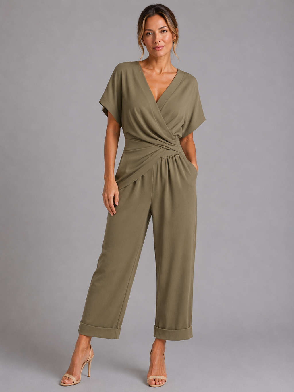 Women's Wrap-Front Two-Piece Set for Relaxed Summer Style
