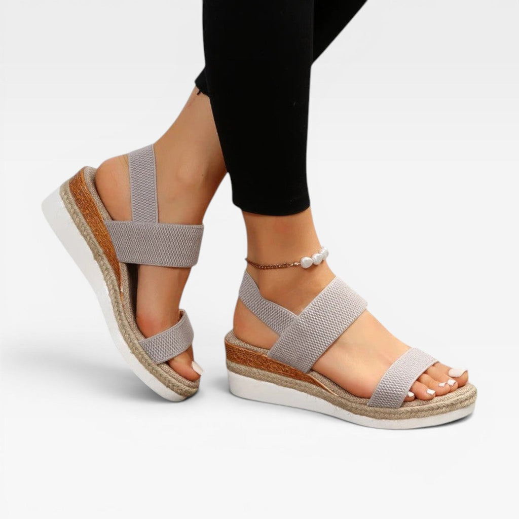 Women's Elastic Strap Espadrille Platform Sandals