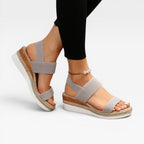 Women's Elastic Strap Espadrille Platform Sandals