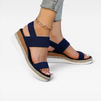 Women's Elastic Strap Espadrille Platform Sandals