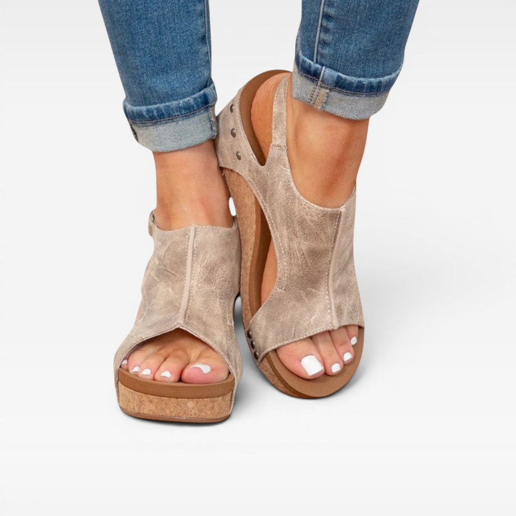 Women's Cork Wedge Platform Sandals