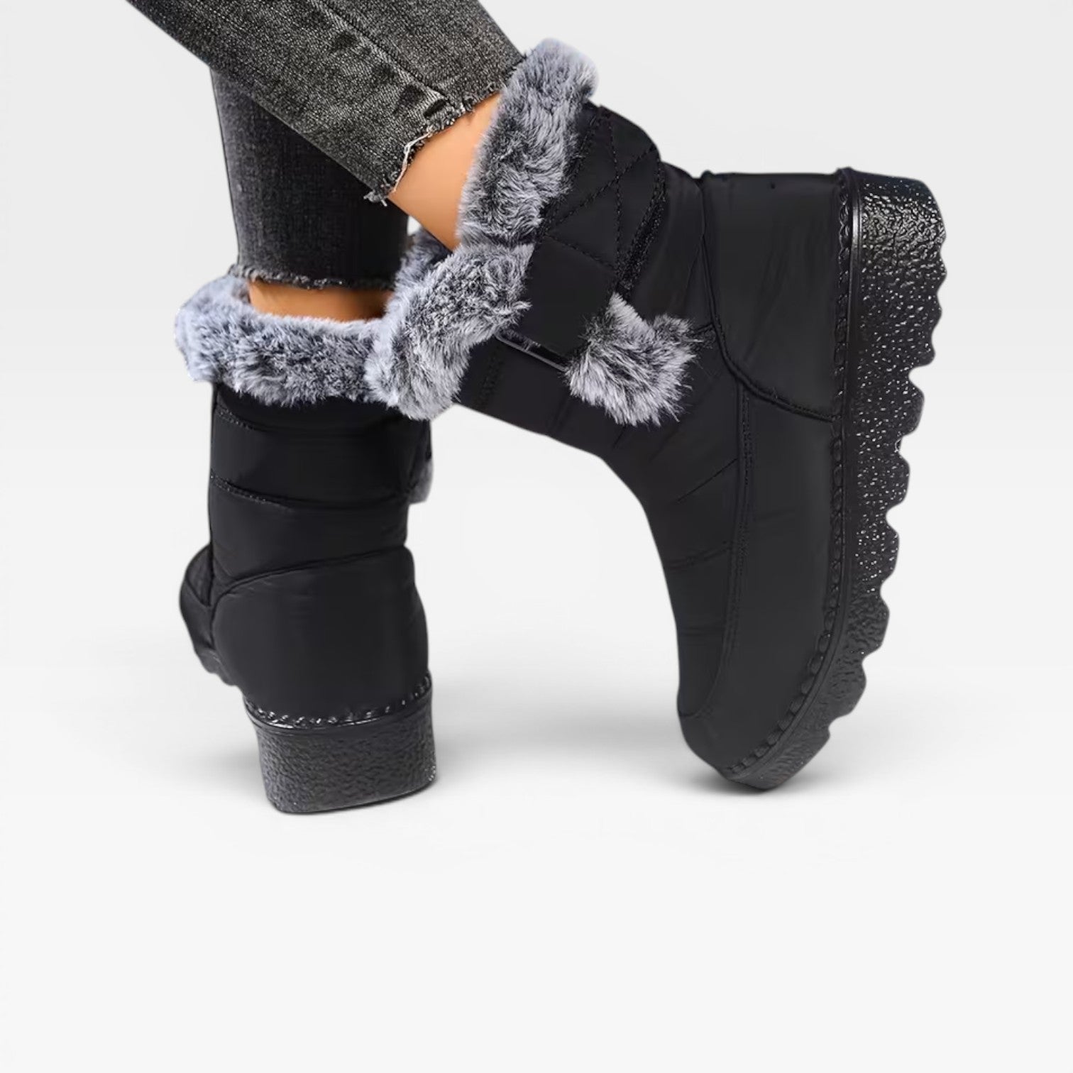 Women's Quilted Faux Fur Snow Boots