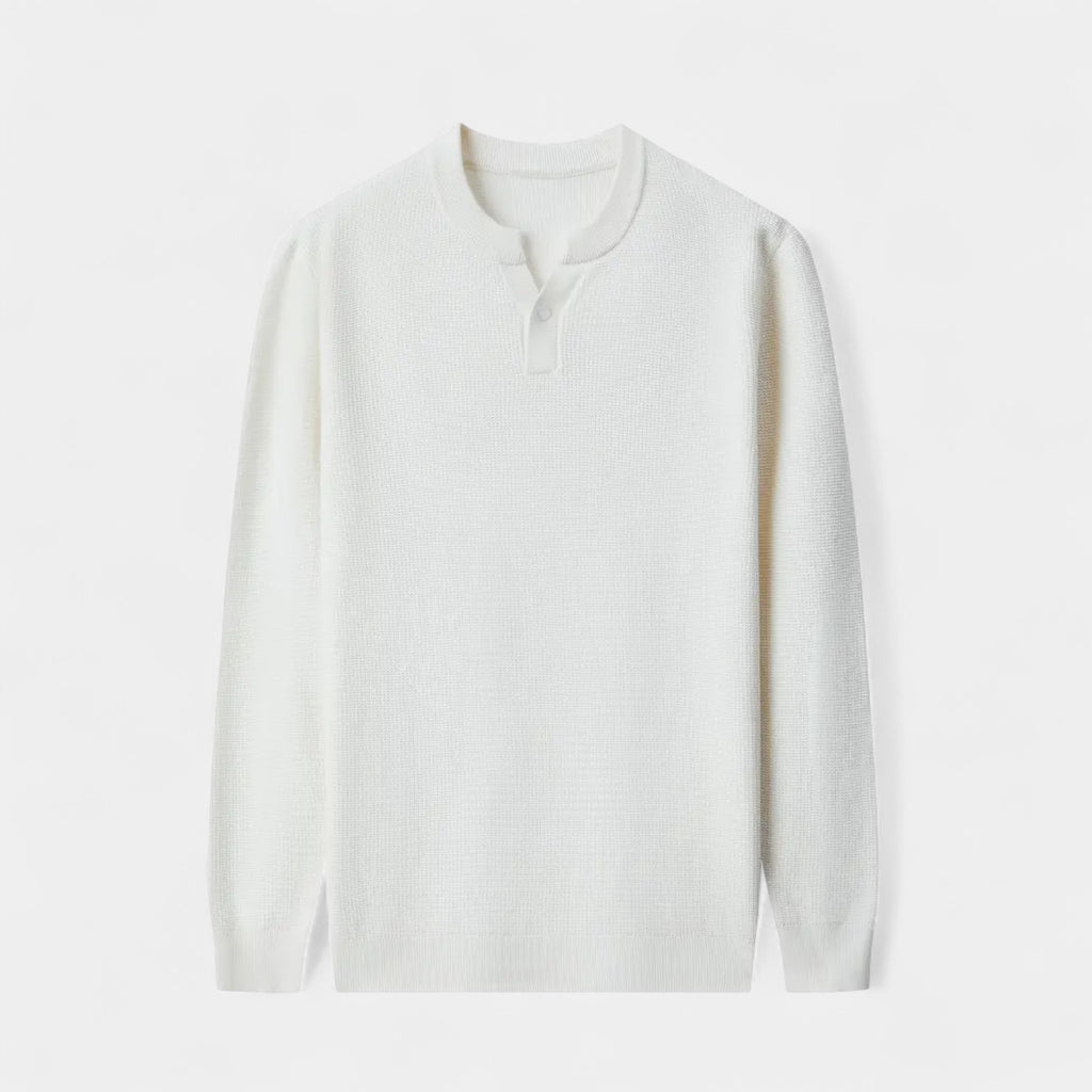 Knit Henley Shirt Long Sleeve Regular Fit for Men