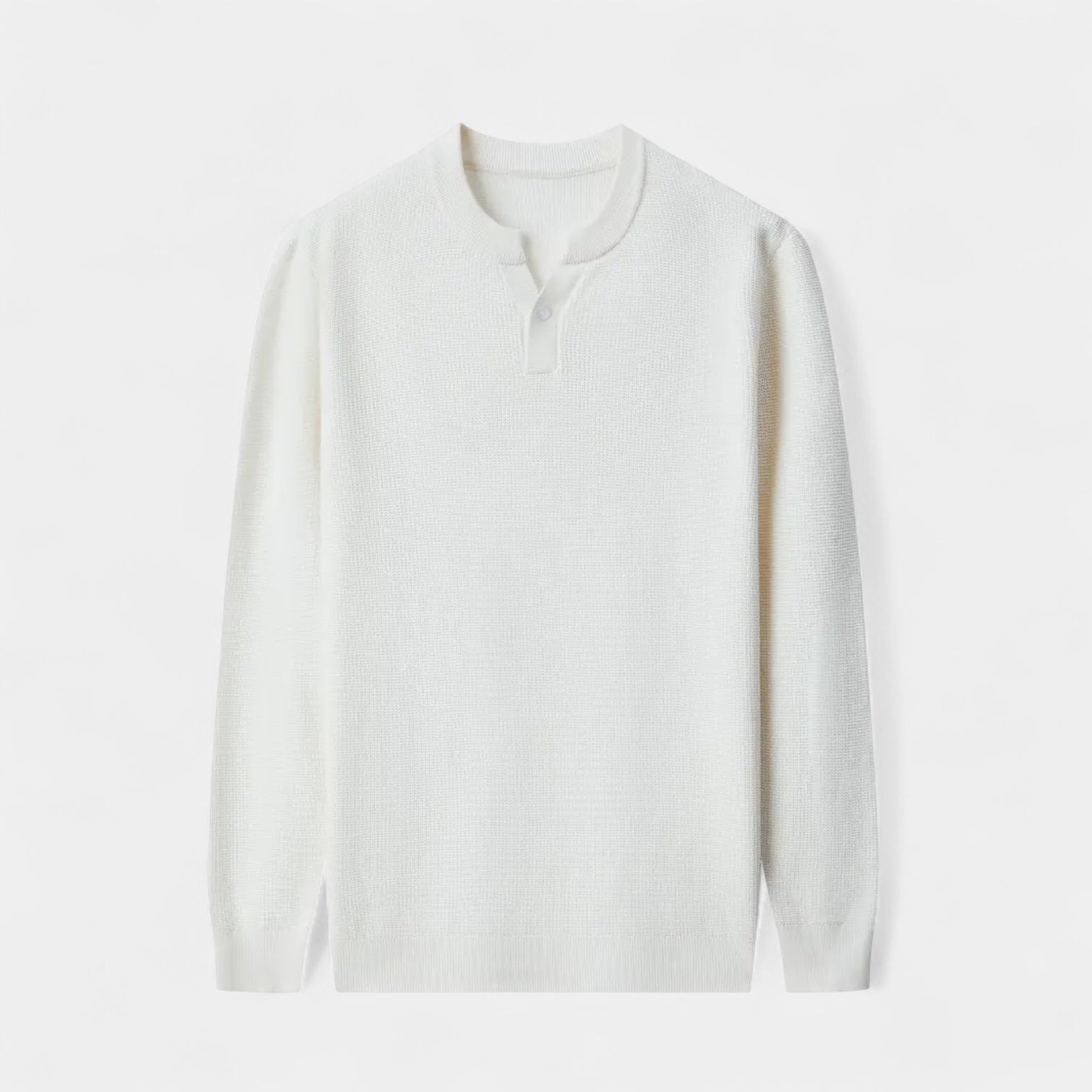Knit Henley Shirt Long Sleeve Regular Fit for Men