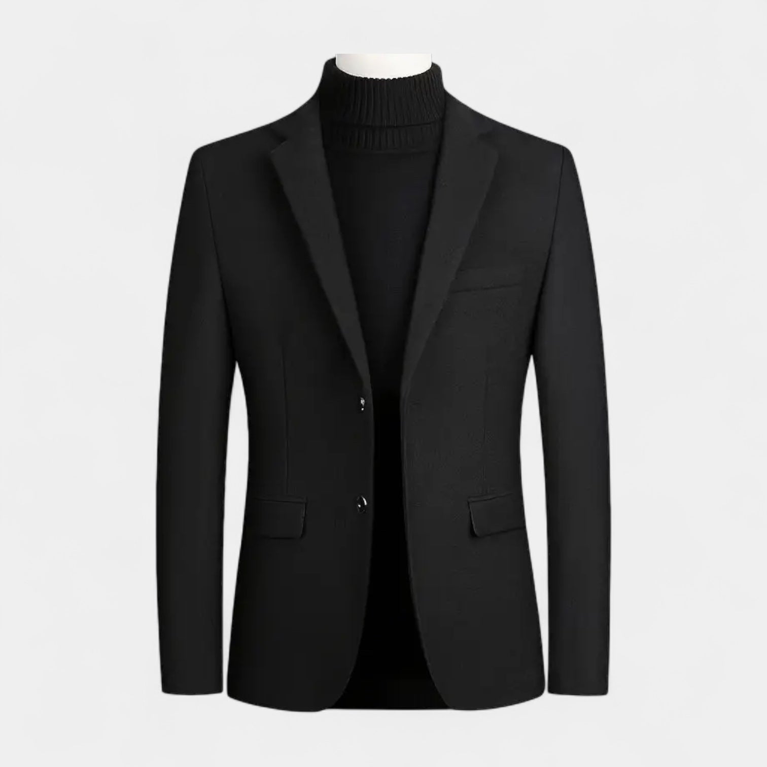 Wool Blend Notch Lapel Blazer Two-Button for Men