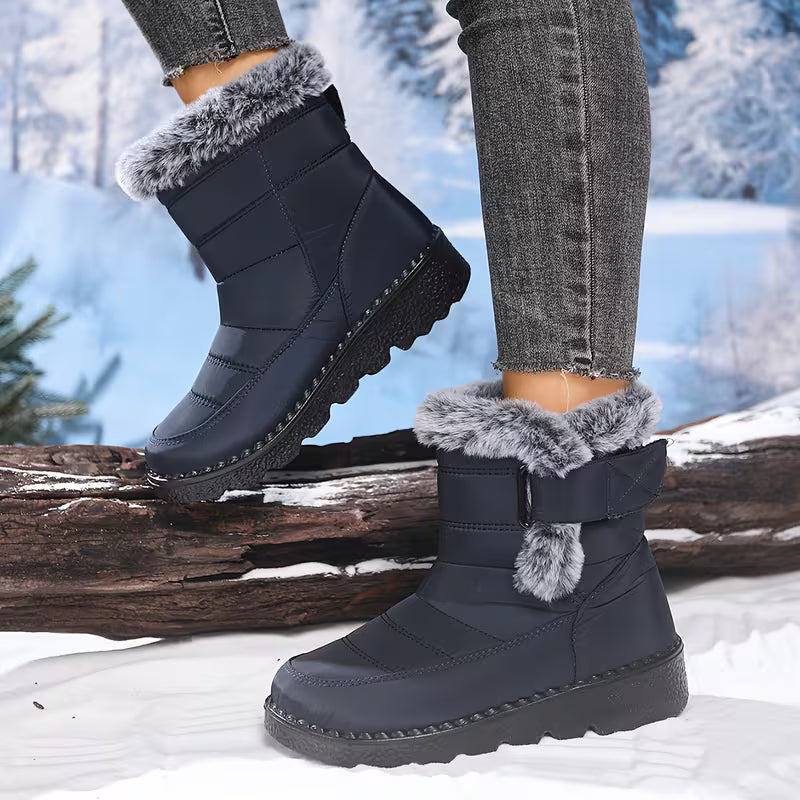 Women's Quilted Faux Fur Snow Boots