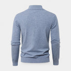Half-Zip Knit Sweater Stand Collar Regular Fit for Men