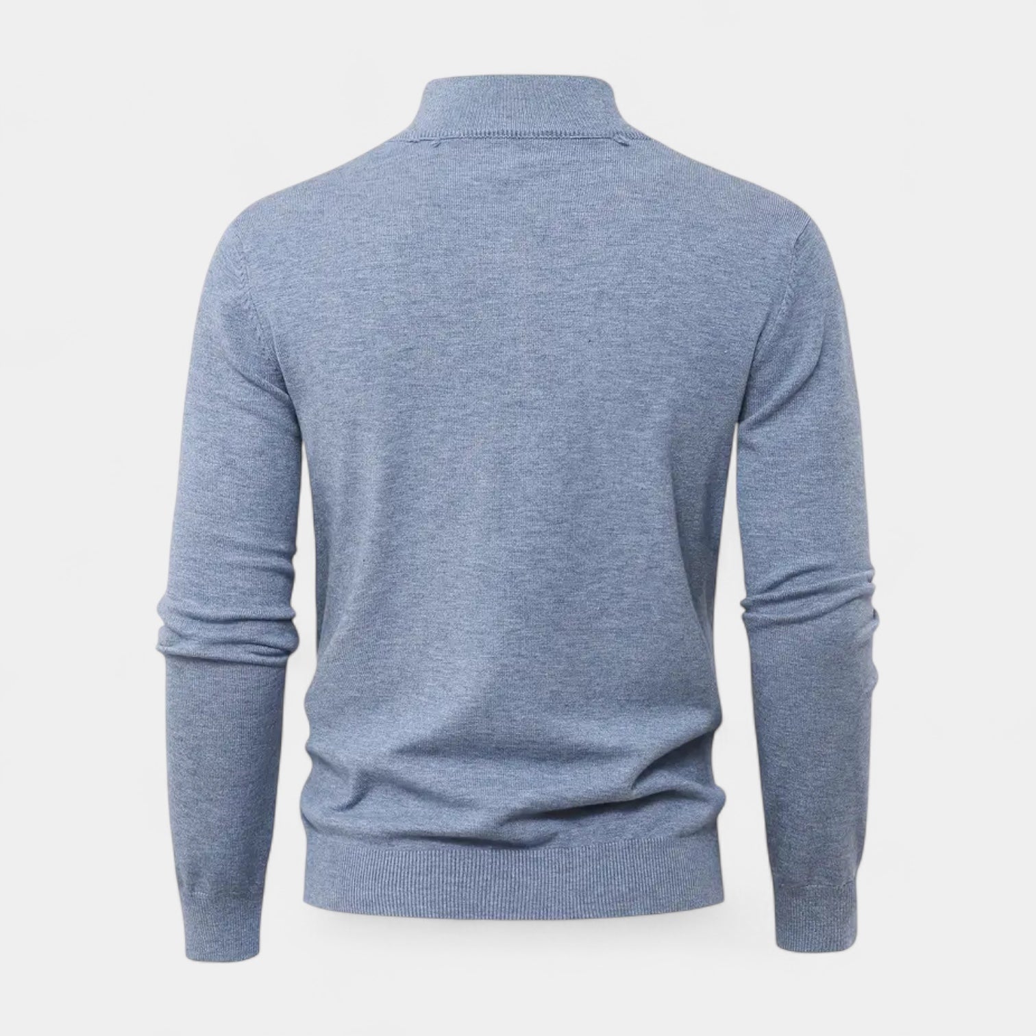 Half-Zip Knit Sweater Stand Collar Regular Fit for Men