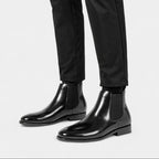 Leather Chelsea Boots Elastic Panel Slip-On for Men