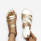 Women's Woven Braided Open-Toe Flat Sandals
