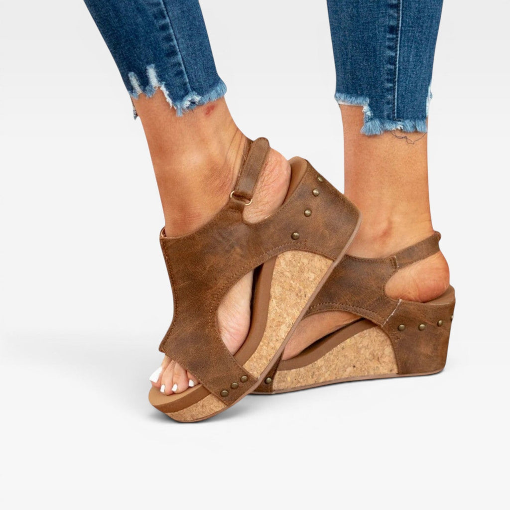 Women's Cork Wedge Platform Sandals