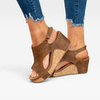 Women's Cork Wedge Platform Sandals