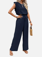 Women's Two-Piece Set with Wide Leg Trousers