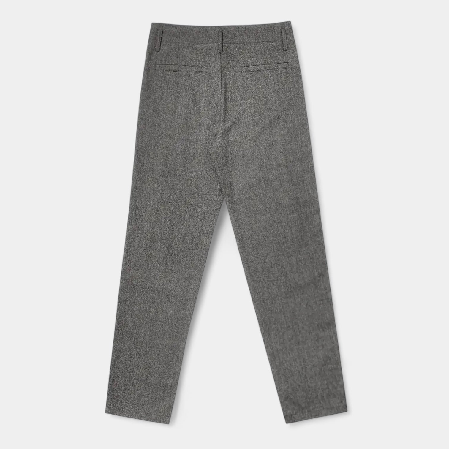 Wool-Blend Pleated Trousers Relaxed Straight Fit for Men