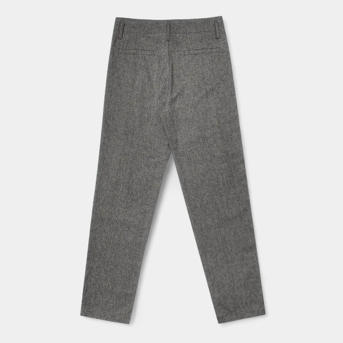 Wool-Blend Pleated Trousers Relaxed Straight Fit for Men