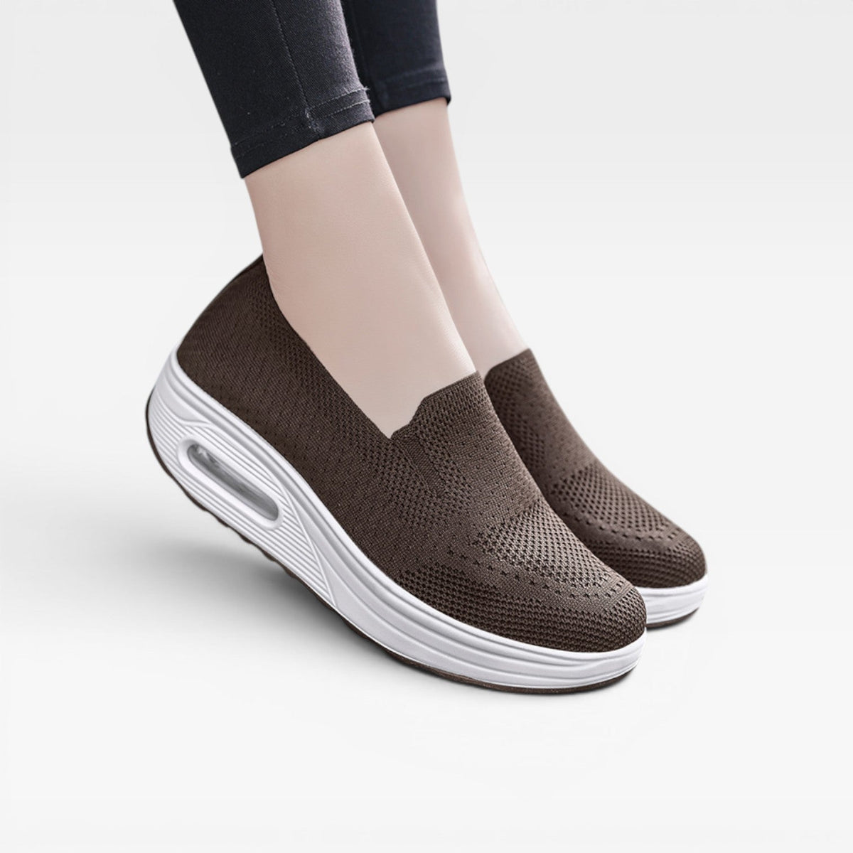 Women's Breathable Knit Slip-On Platform Trainers
