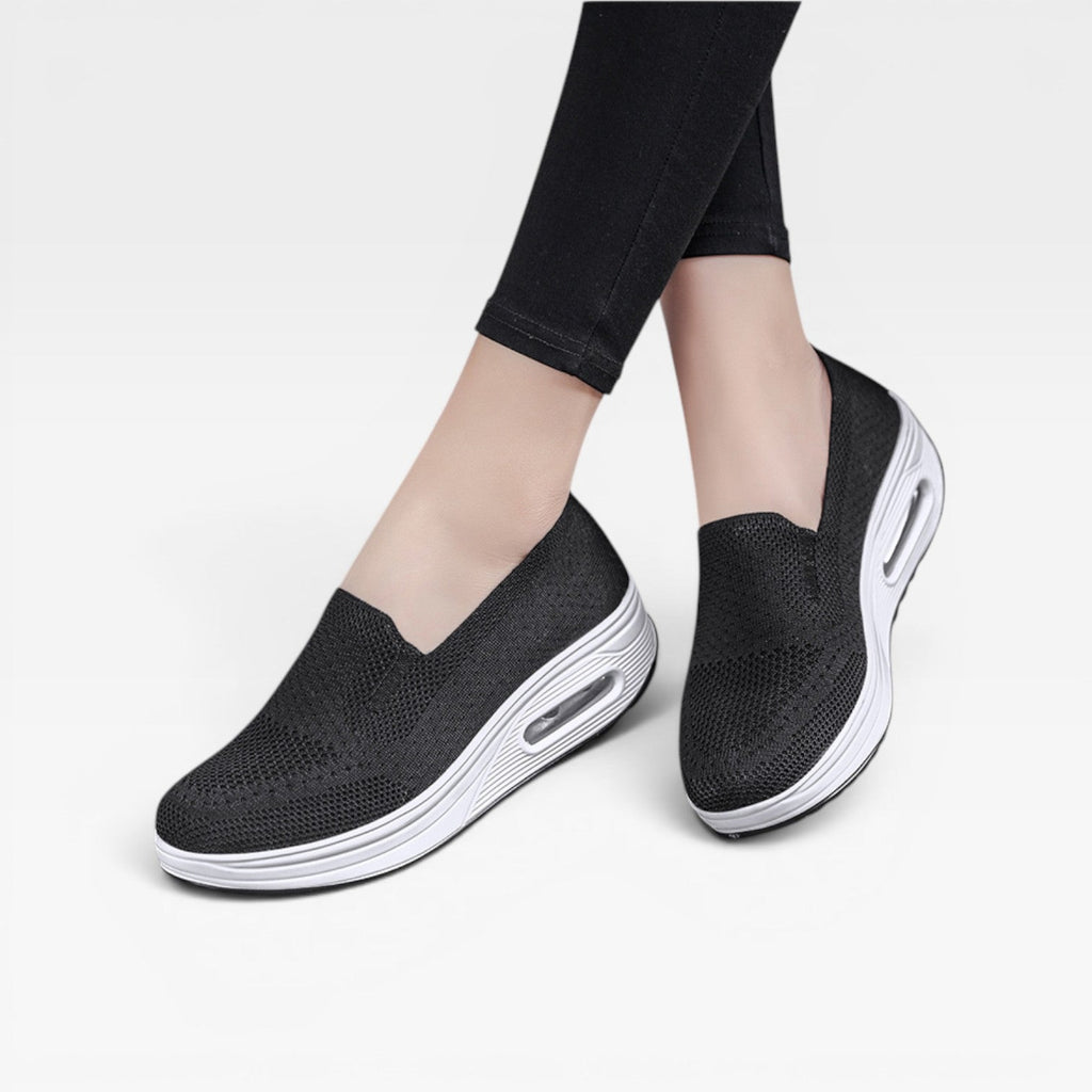 Women's Breathable Knit Slip-On Platform Trainers