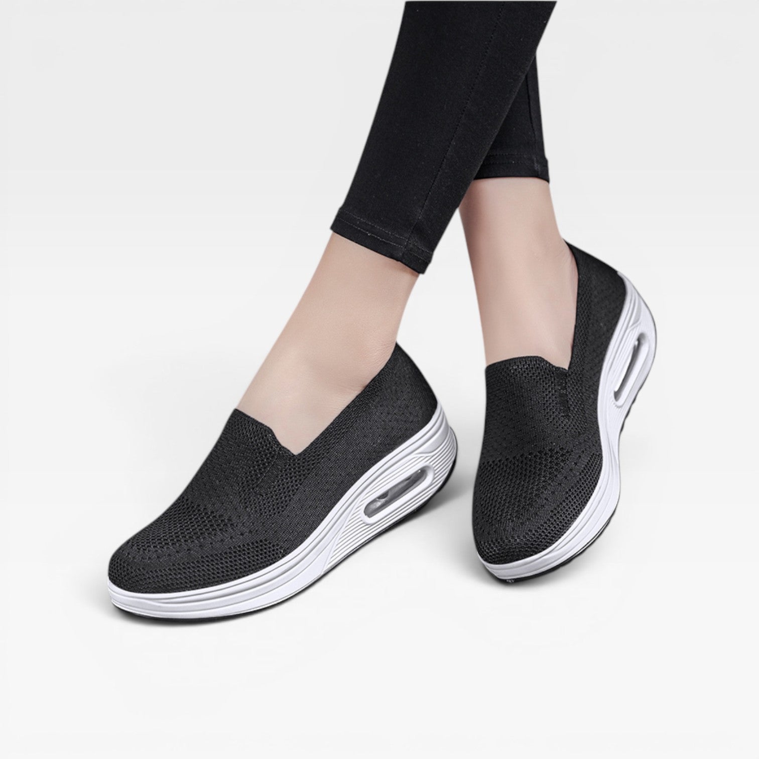 Women's Breathable Knit Slip-On Platform Trainers