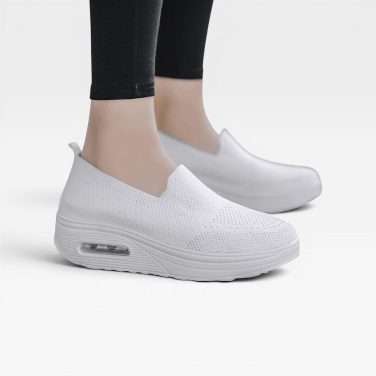Women's Breathable Knit Slip-On Platform Trainers