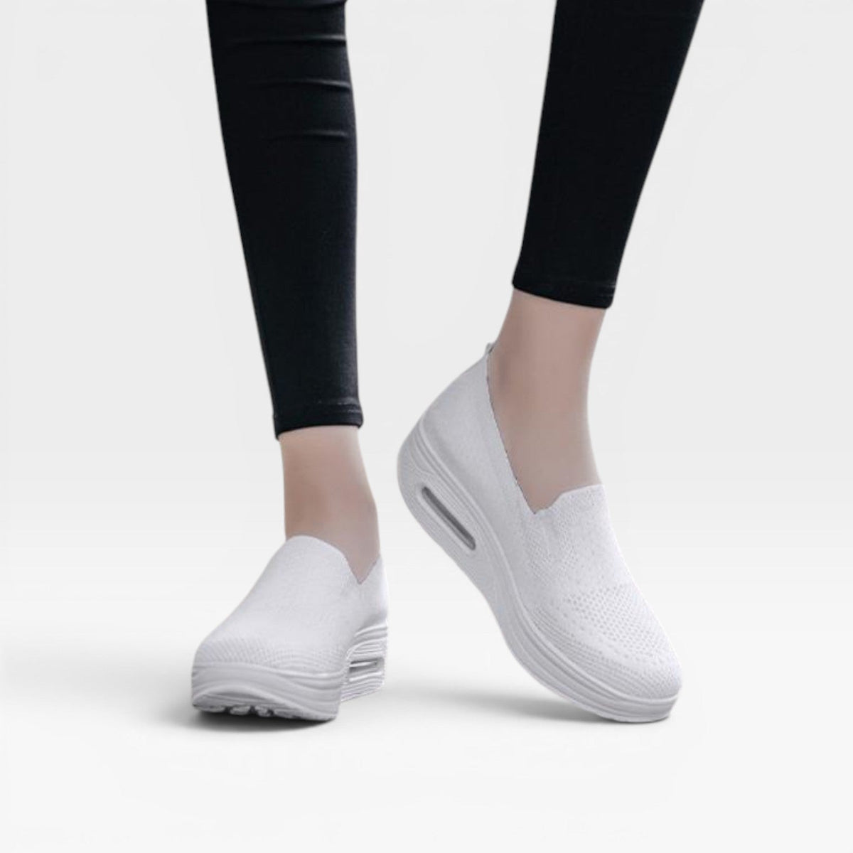 Women's Breathable Knit Slip-On Platform Trainers