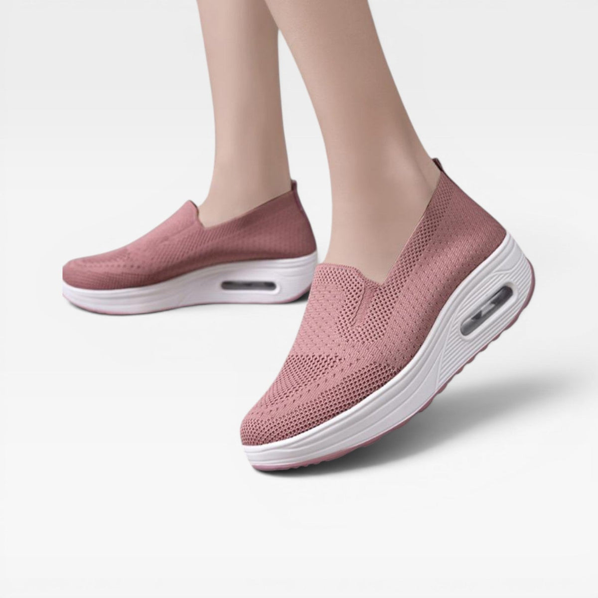 Women's Breathable Knit Slip-On Platform Trainers