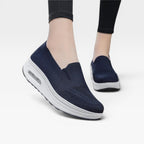 Women's Breathable Knit Slip-On Platform Trainers