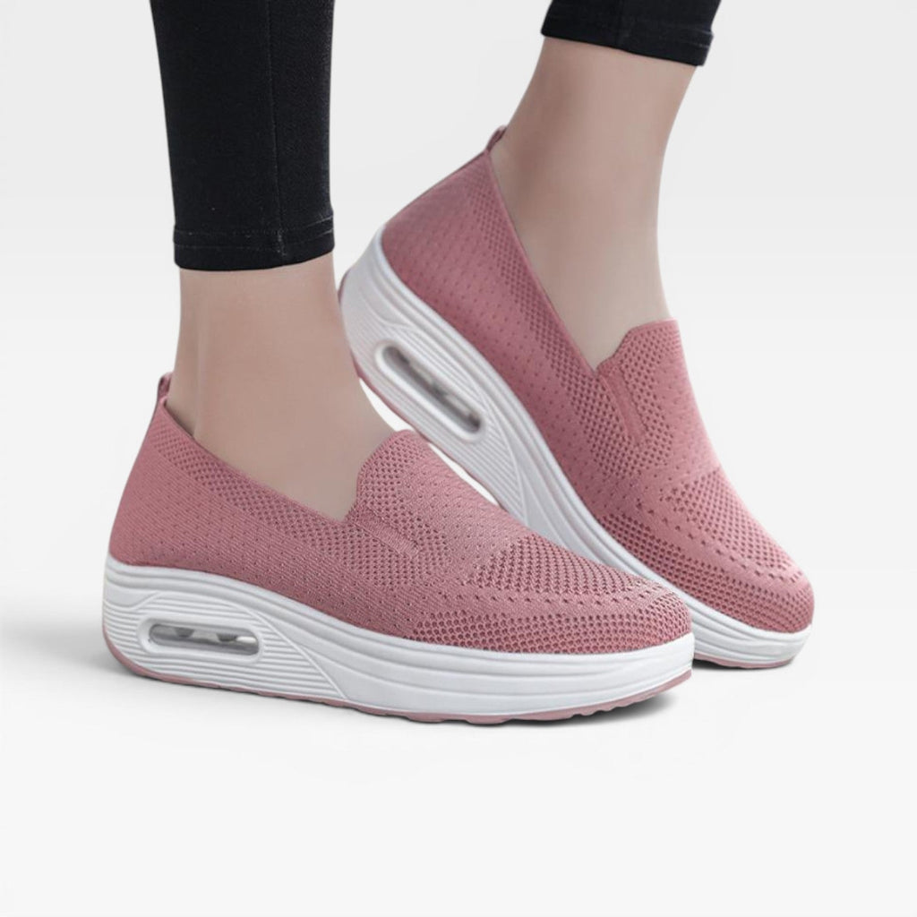Women's Breathable Knit Slip-On Platform Trainers