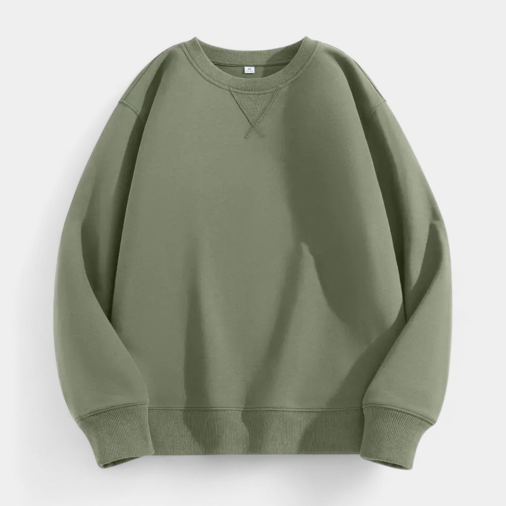 Crew Neck Cotton Blend Sweatshirt Regular Fit for Men