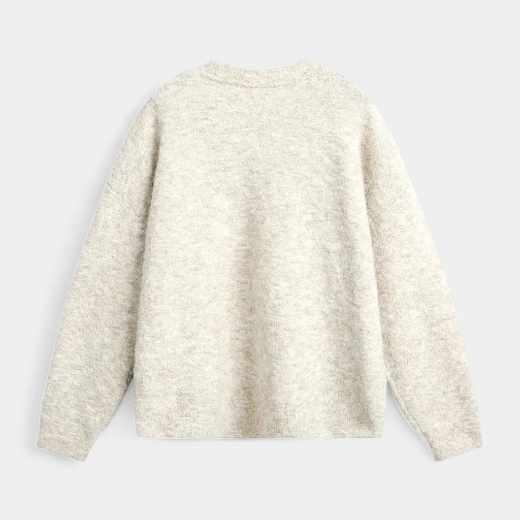Henley Knit Wool Sweater Three-Button Placket for Men