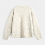 Henley Knit Wool Sweater Three-Button Placket for Men