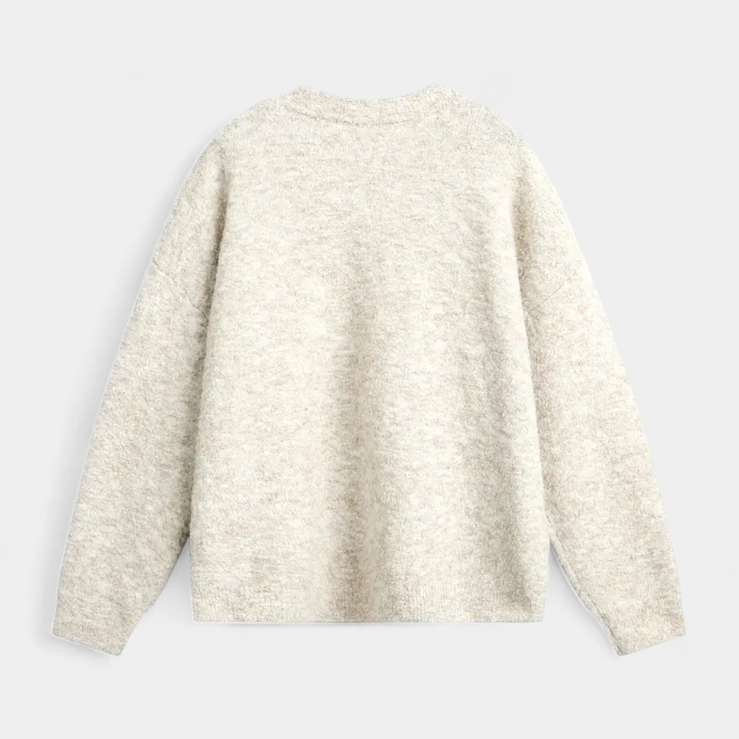 Henley Knit Wool Sweater Three-Button Placket for Men