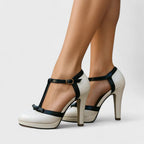 Women's Platform Dress Heels with Bow Strap